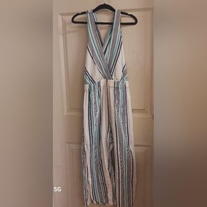 Striped Sleeveless Jumpsuit